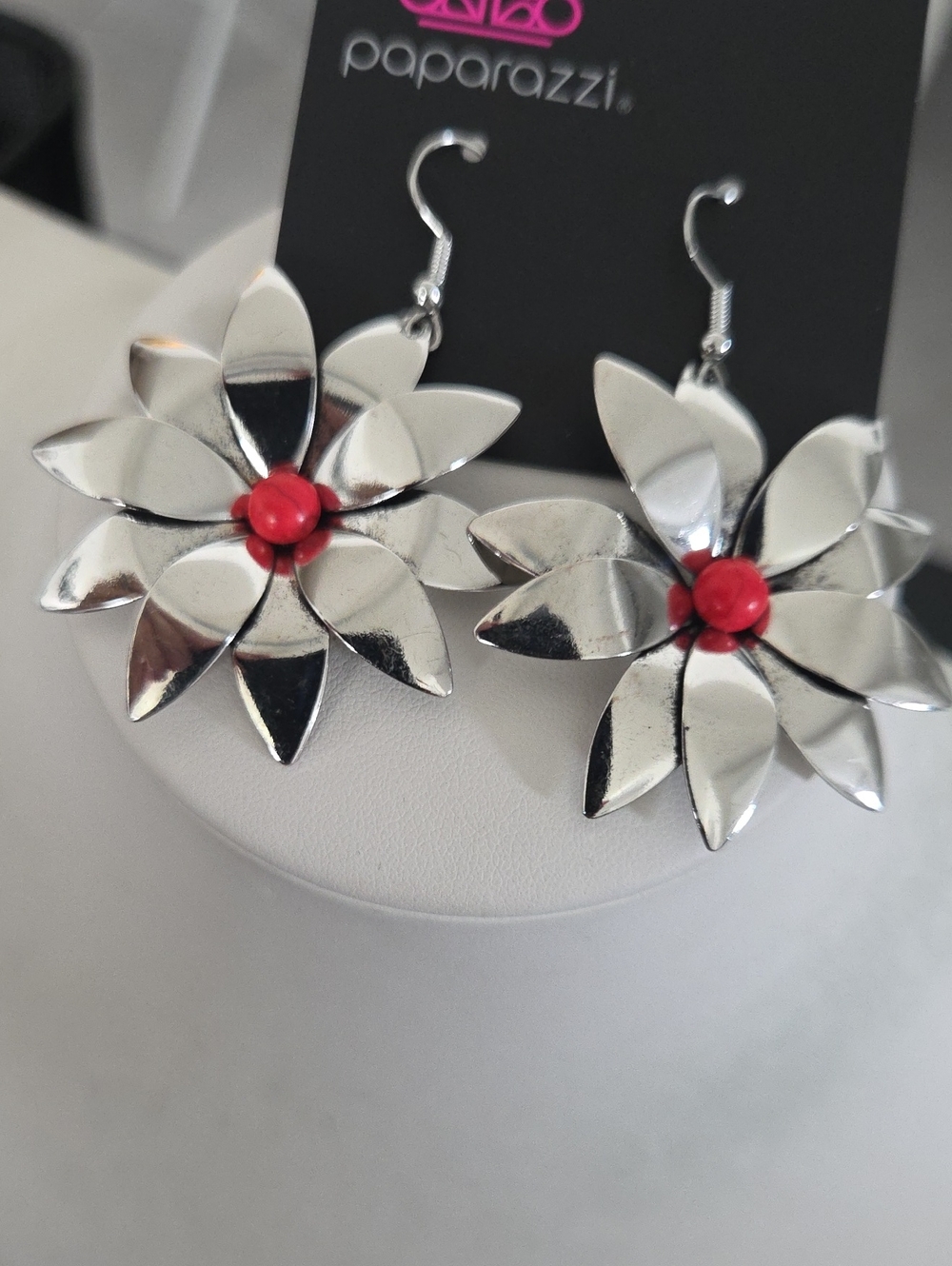 Paparazzi Pinwheel Prairies Red Earrings NWT